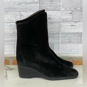 AQUATALIA Suede Black Wedge Boots size 10